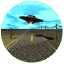 UFO following the road